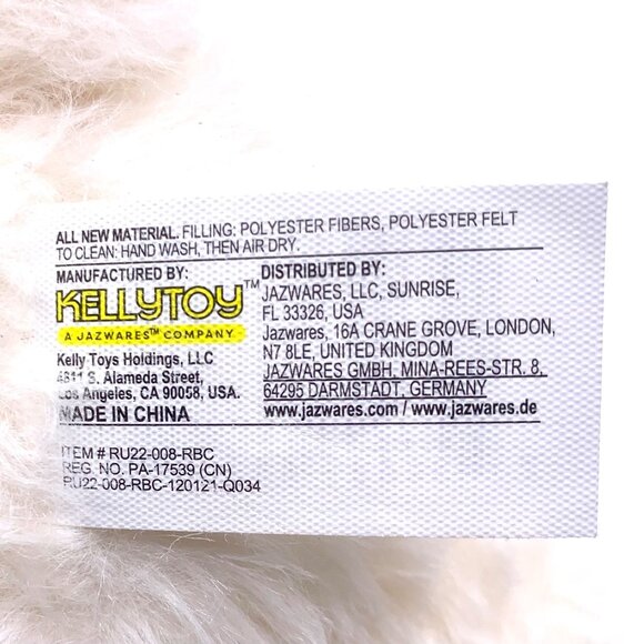 Kellytoy Bunny Rabbit Rainbow Accent Ears Bow Plush Animal 15” Seated Easter - Picture 6 of 7